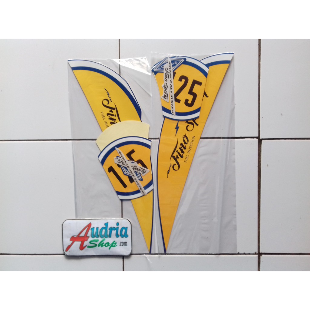 Stiker Striping Motor Yamaha Fino Sporty 125 2018 Full Biru Kuning