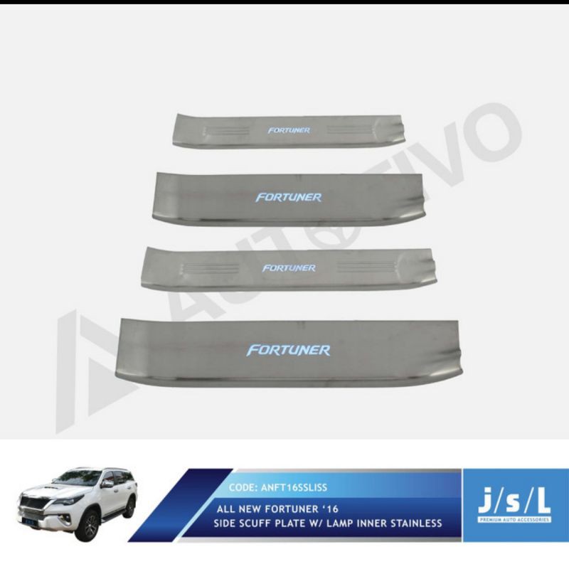 sillplate samping all new Fortuner inner stainless with lamp jsl