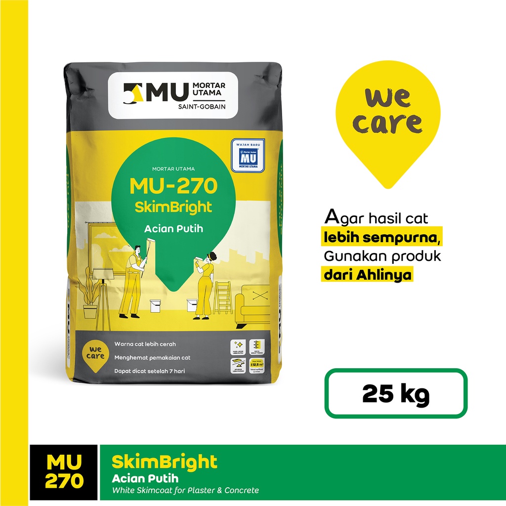 Mortar Utama MU-270 SkimBright Acian Putih 25Kg