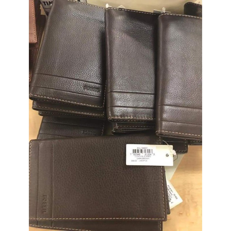 dompet fossil panjang pria lufkin executuve dark brown