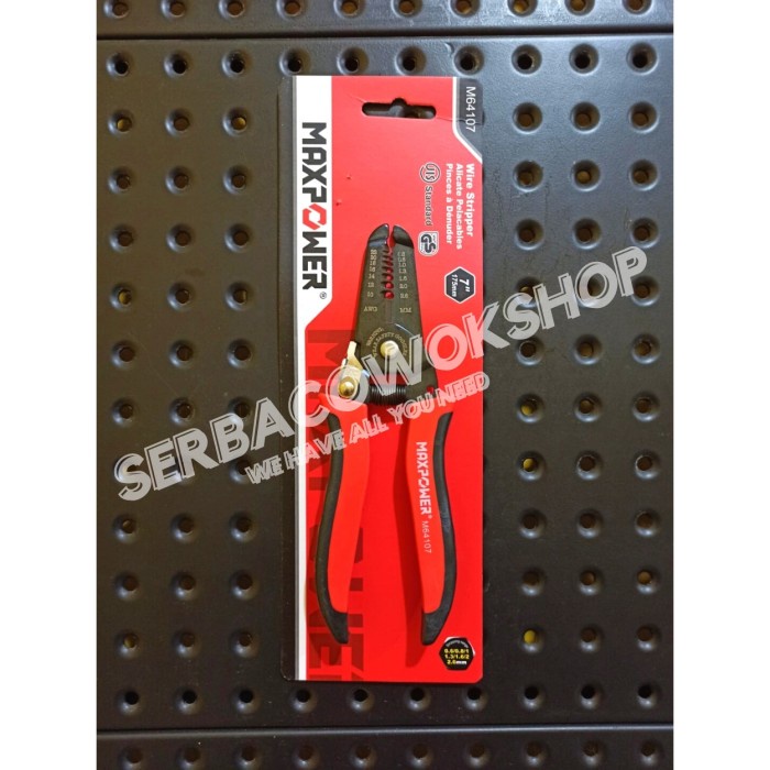 Maxpower Wire Stripper Tang Kupas 7 Inch Potong Kabel 0.6-2.6 mm