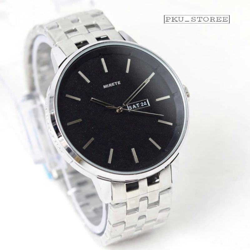 WATER RESISTANT☑️ mirete_6577 fashion pria jam tangan rantai stainlis stel tahan air, jam tangan KASUAL pria