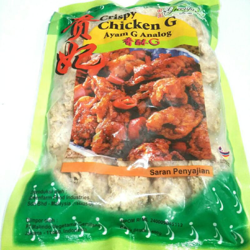 

CRISPY CHICKEN G, AYAM G ANALOG, 400G, (FROZEN FOOD), GREENFARM