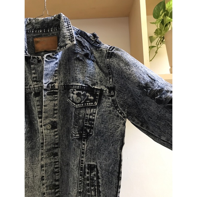 THANKSINSOMNIA OVERWASHED DENIM JEANS JACKET MAN JAKET DISTRO Gratis Ongkir