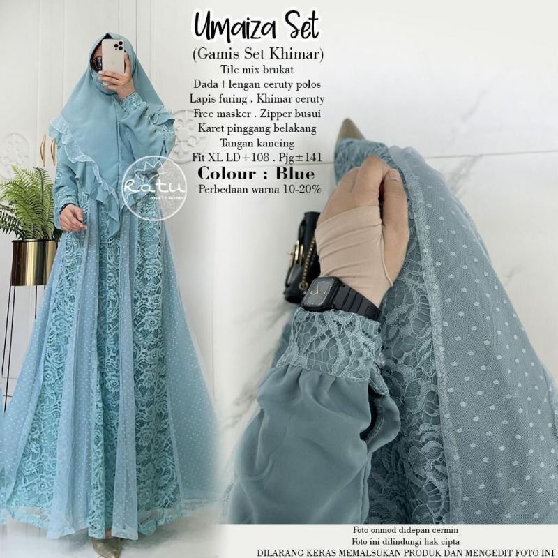 UMAIZA gamis pesta syari jumbo premium brokat keliling ori solo by ratu hijab