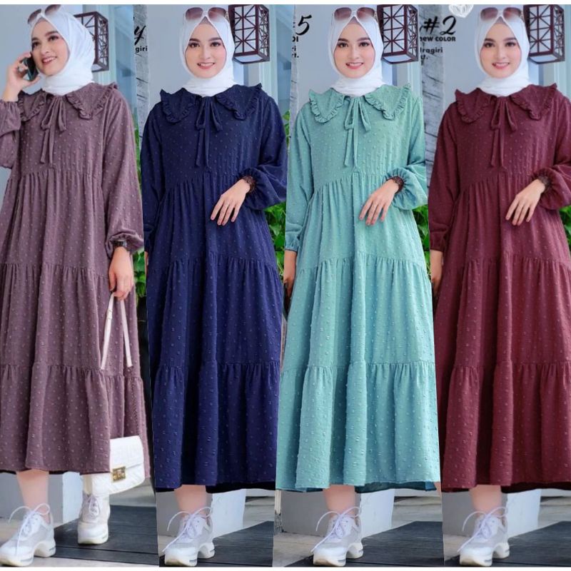 Zhulfa Midi Dress / Pungky Midi Dress Gamis Muslim Premium Uragiri Rayon