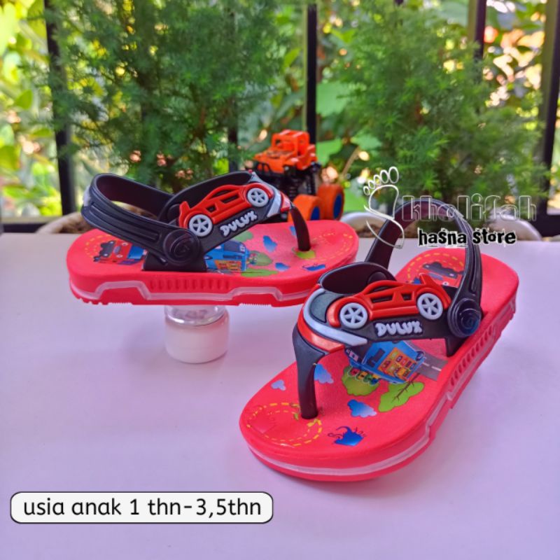 DX-193e Tayo sandal jepit tali belakang anak laki-laki 1thn-3,5thn