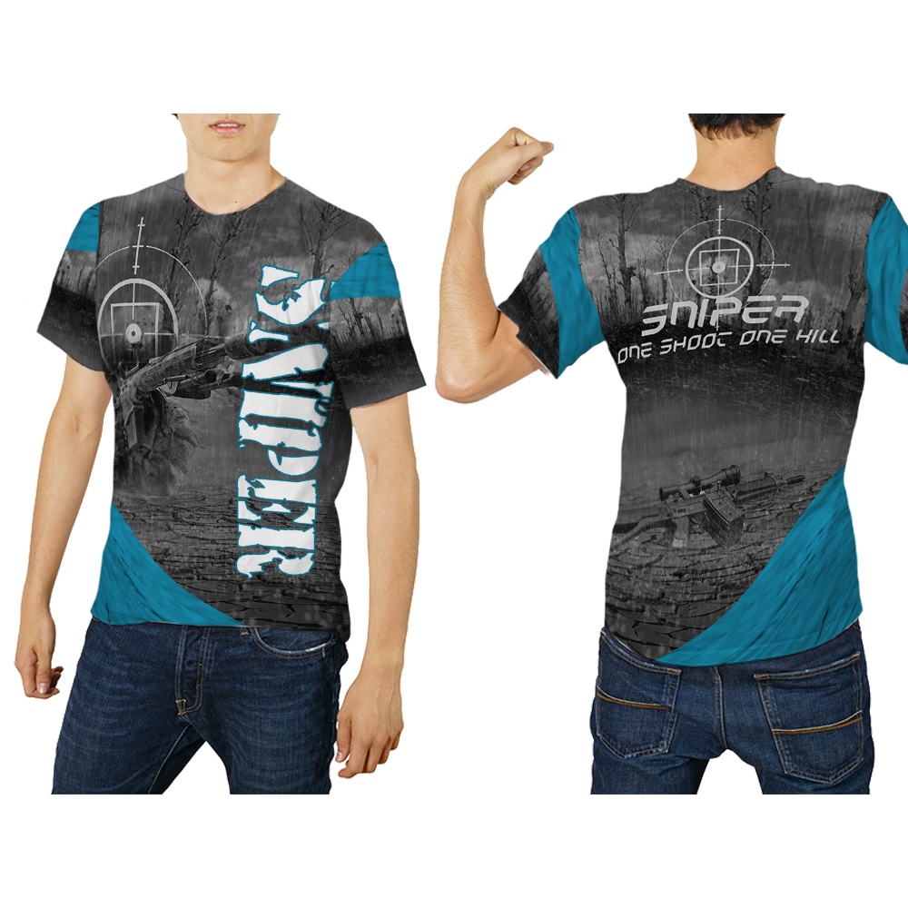 TiniShop - Kaos Atasan Pria / Kaos Sniper Pria FullPrint / Kaos Army Sniper 3D
