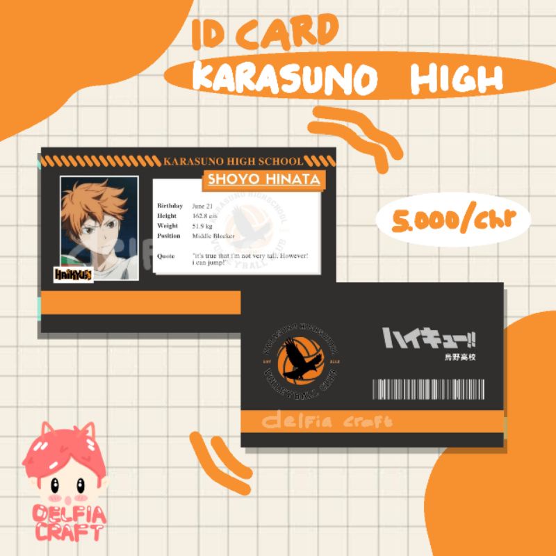 ID Card Haikyuu Ver Karasuno High ~by delfiacraft