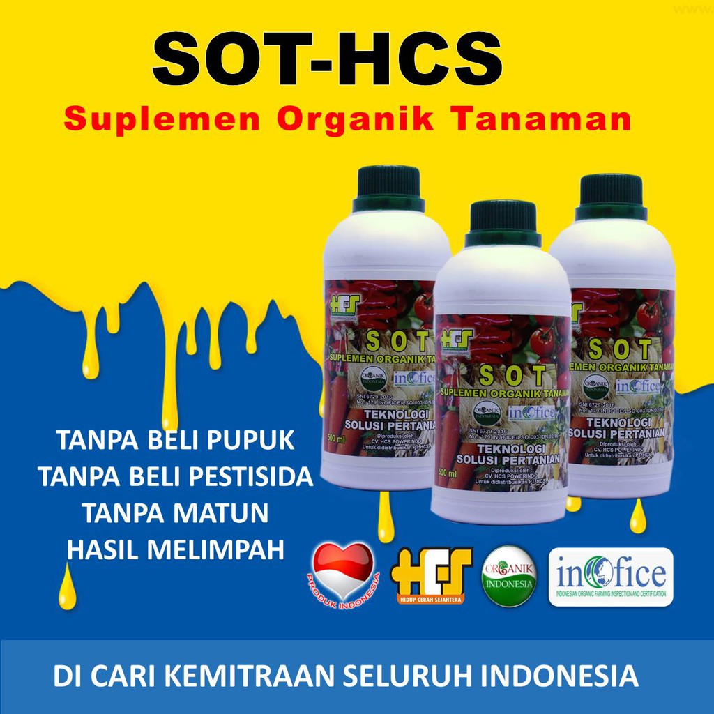 SOT HCS | PUPUK TANAMAN | SUPLEMEN ORGANIK TANAMAN