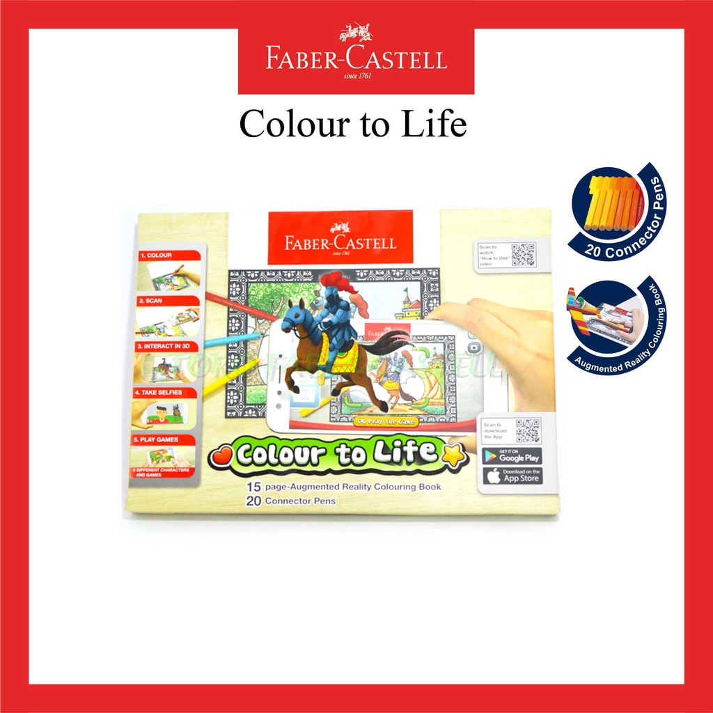 

Konektor Pen Faber Castell / Spidol Warna 20 Warna / Colour To Life Connector Pen