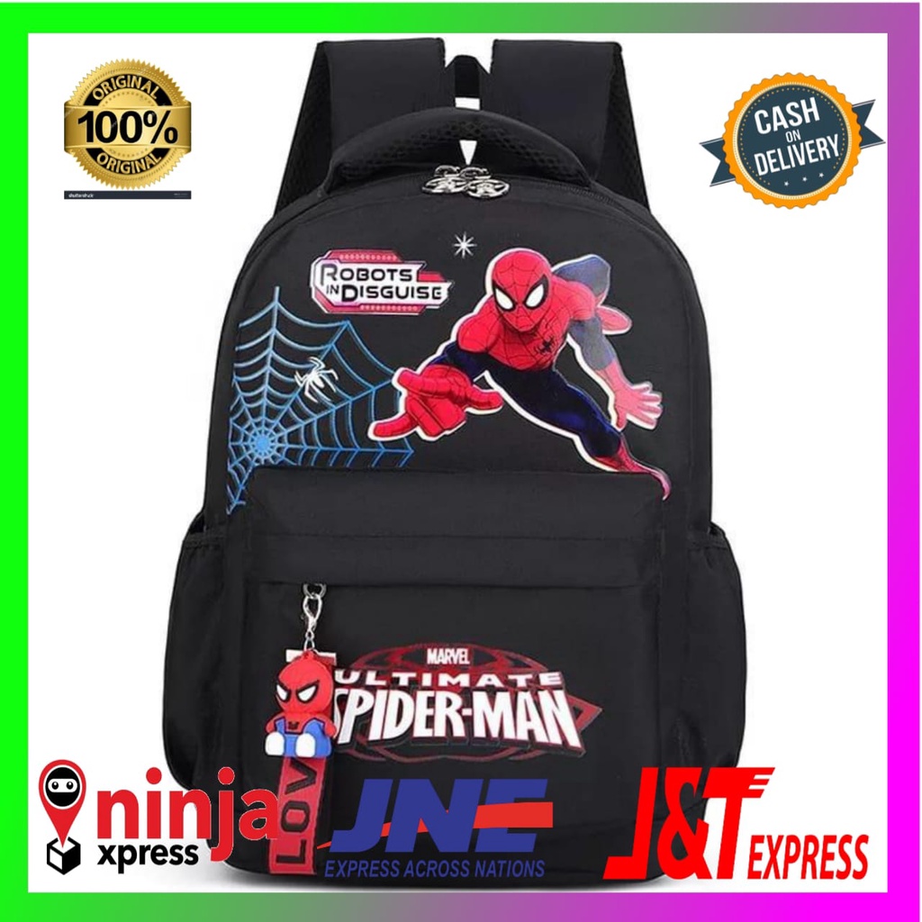 Ransel Anak Terbaik Marvel Backpack Karakter spiderman captain america ada saku laptop BISA COD.