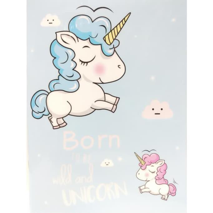 Baru Buku Tulis Notebook Korea Lucu Unicorn Warna Biru