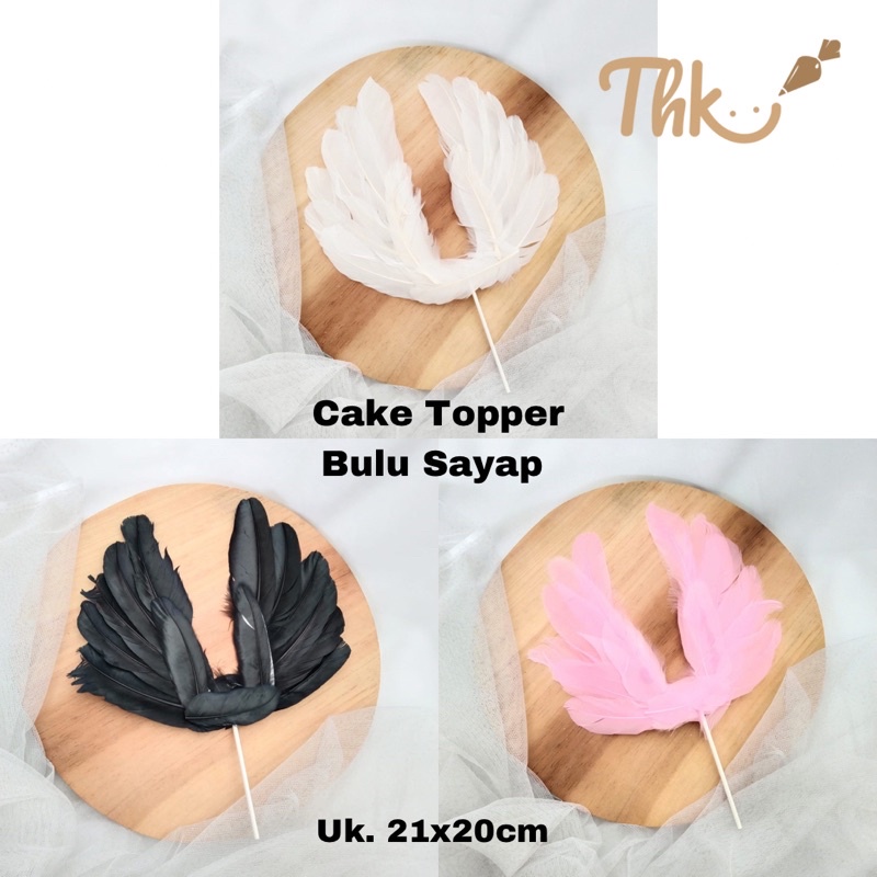 Cake Topper Hiasan Kue Bulu Kawat Sayap