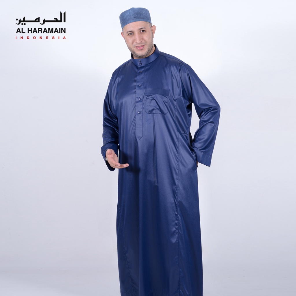 AL Haramain Jubah / Gamis Pria Remaja & Dewasa Viet Polos / Jubah AL Haramain | Navy | Biru Gelap | 