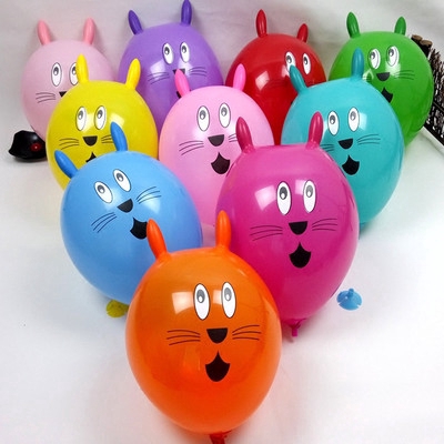 10 Pc Lucu Kartun Lateks Balon Multicolor Hewan Kelinci Kepala