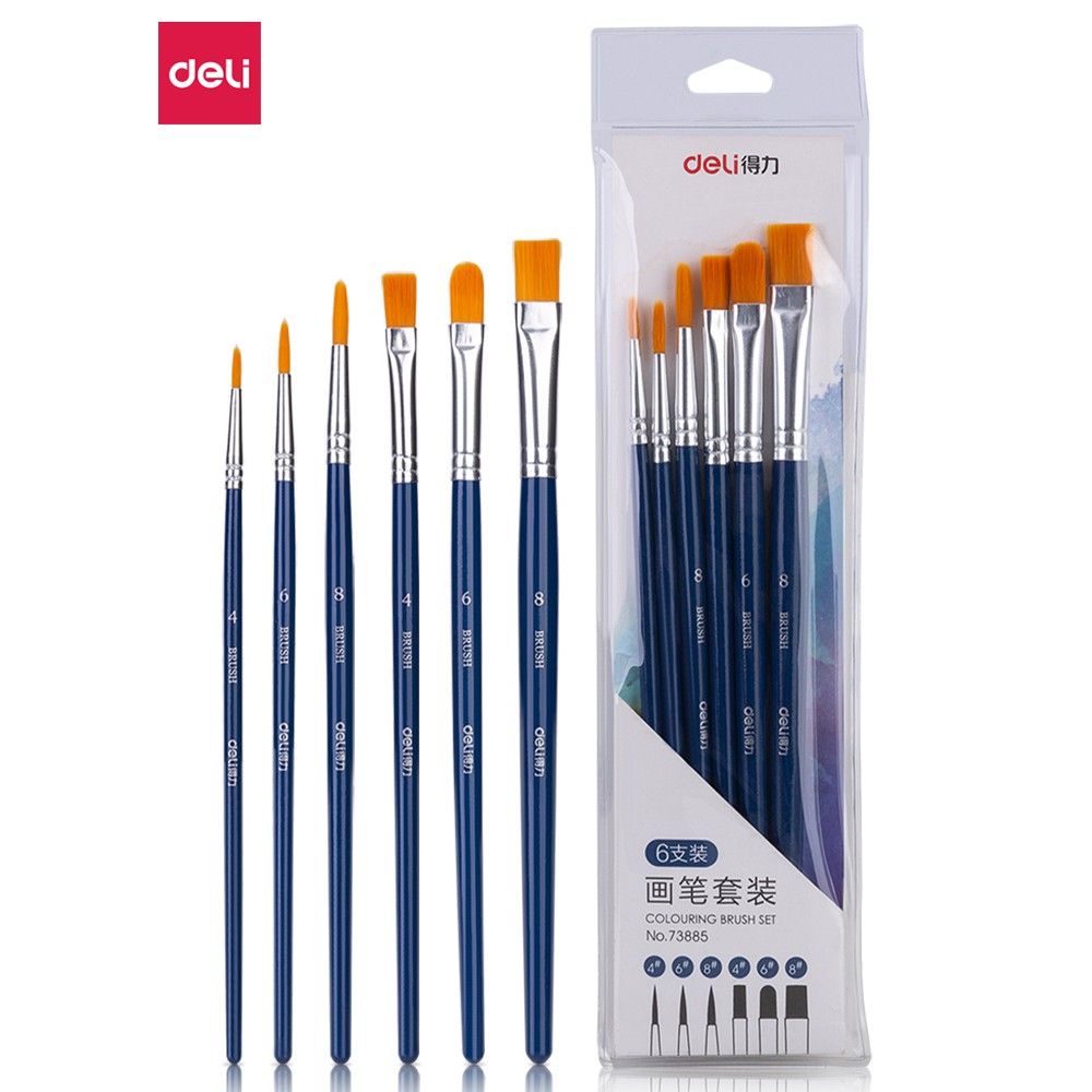 

Deli set kuas warna biru ( 4/6 pcs / pack ) kombinasi bentuk kuas untuk memenuhi 73885 73867