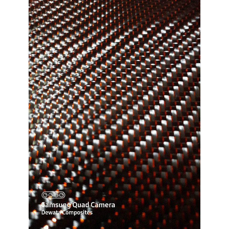 Serat Carbon Fiber Fabric Twill Red Metalic