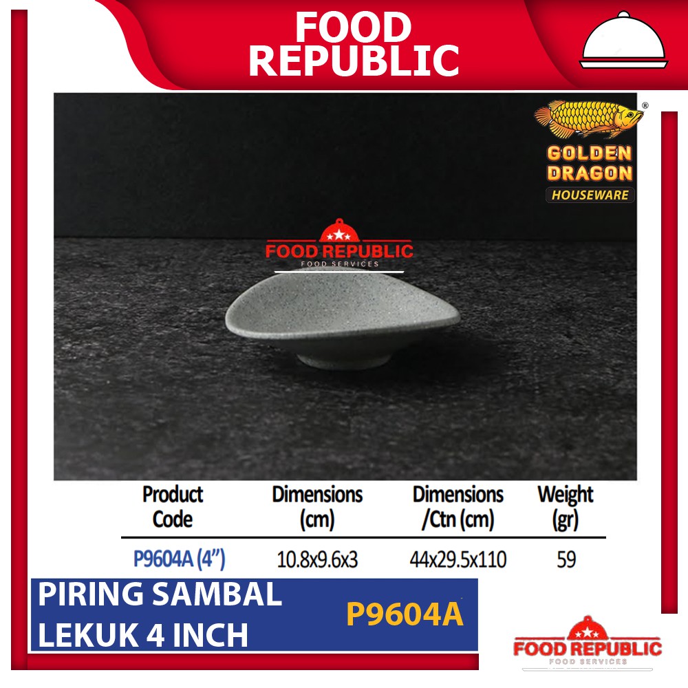 GOLDEN DRAGON PIRING SAMBAL LEKUK 4 INCH MODEL BATU P9604A ABU STONE