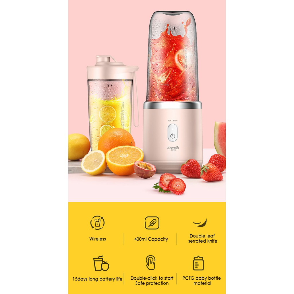 Deerma NU05 Vitamer Juice Blender Portable 400ML Hand Electric Wireless Lemon Orange Fruit Squeezer