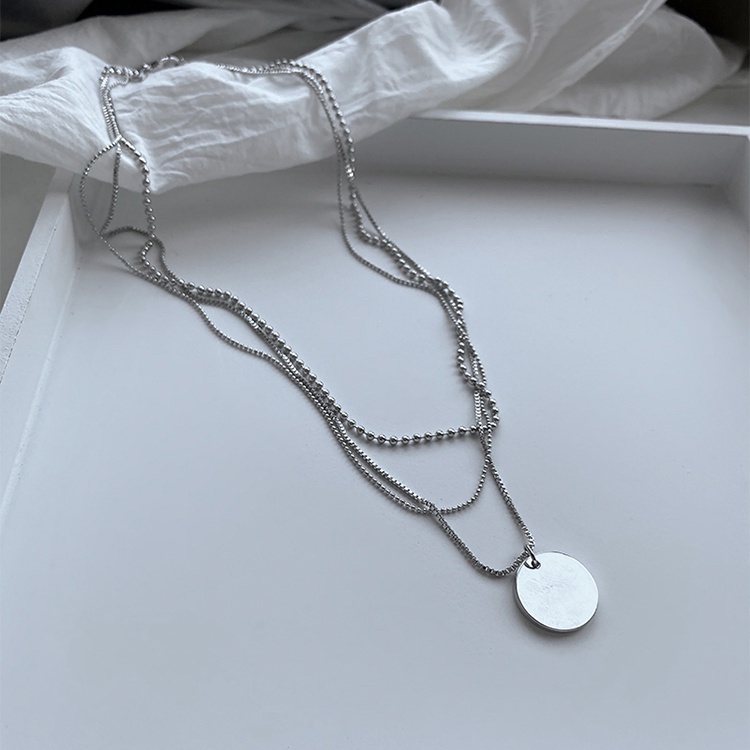 Multilayer Disc Necklace Accessories Clavicle Chain Simple Retro