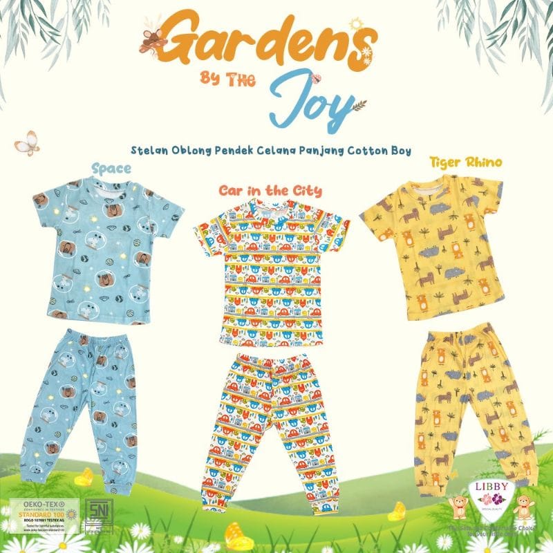 LIBBY OBLONG BAJU PENDEK CELANA PANJANG GARDEN BY THE JOY (BOY,GIRL)