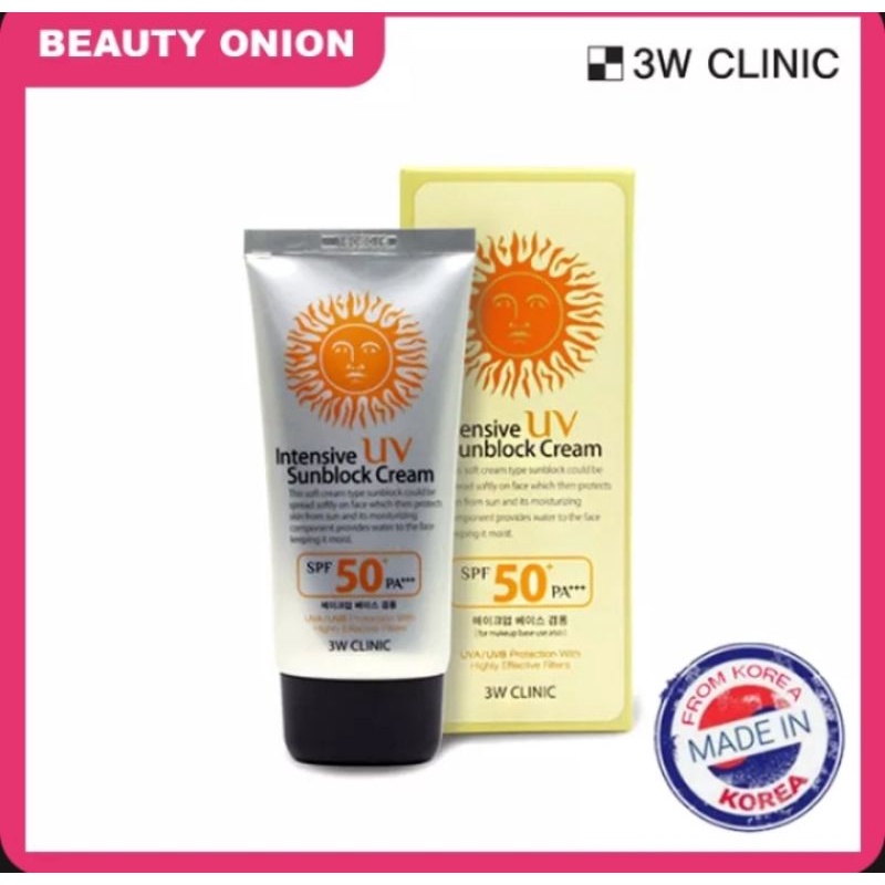 3W clinic intensive sunblock spf 50,original dari Korea,sunscreen spf 50,