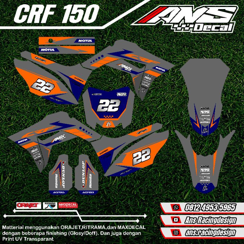 Decal Sticker CRF 150L Orange