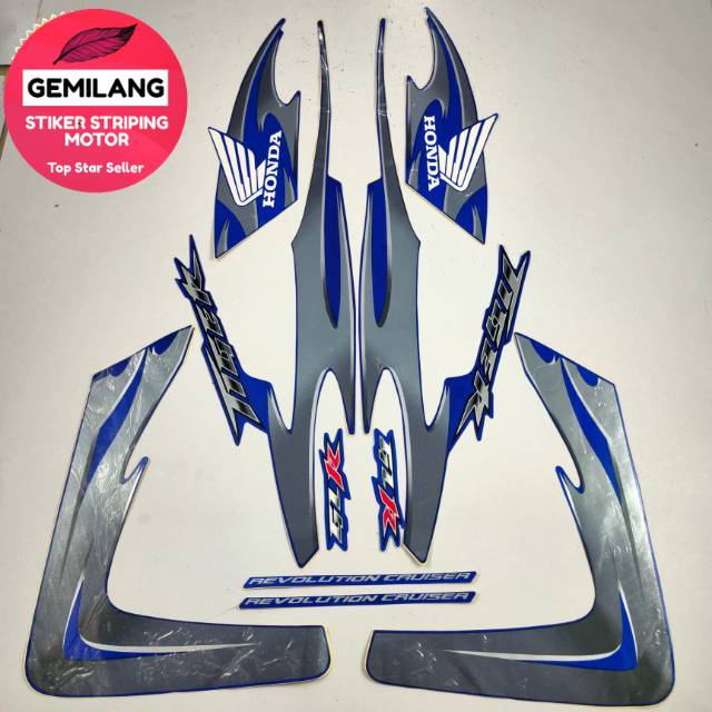 Striping Decal Polet Sticker honda tiger 2007 2008 tiger revo tiger kapal biru full list body standa