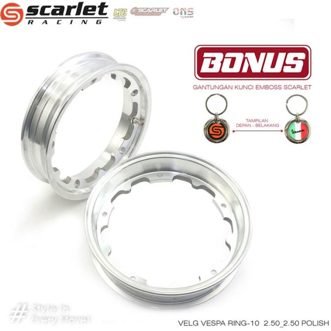 Scarlet Racing Velg Pelk Pelek Rim Aloy Vespa Ring 10