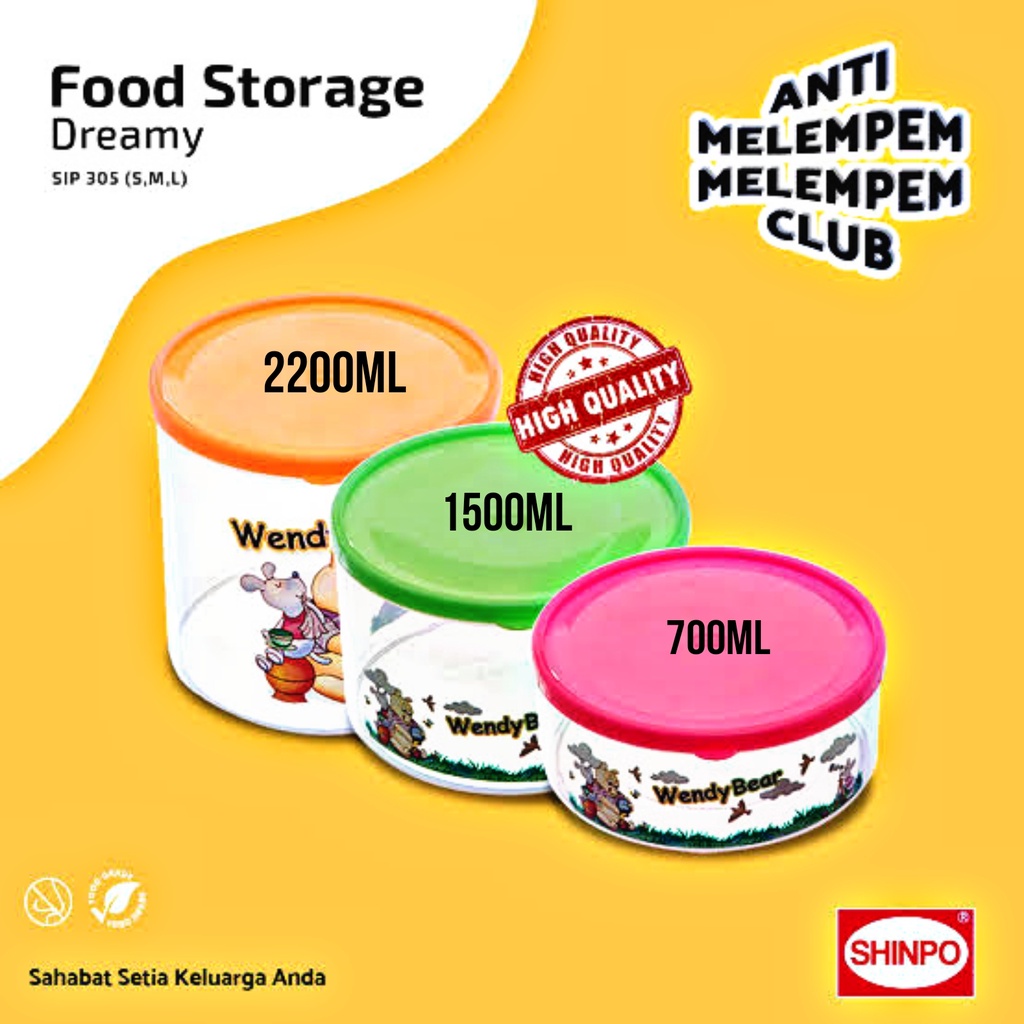 ( BISA COD ) PROMO Shinpo SIP-305 Dreamy Series / Toples Plastik Polos / Tempat Cemilan / Food Storage / Wadah Makanan