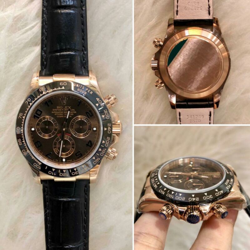 JAM TANGAN PRIA ROLEX DAYTONA ROSE GOLD CRONO AKTIF AUTOMATIC SWISS SUPER PREMIUM