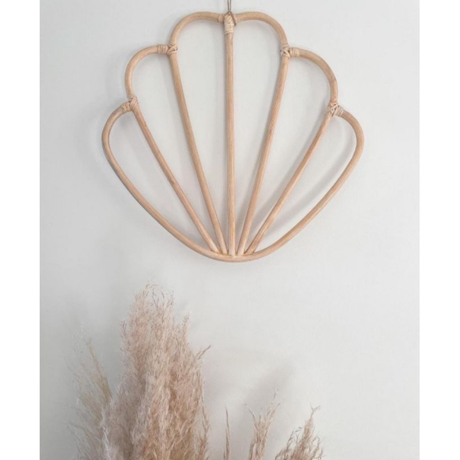 dekorasi dinding rotan model kerang