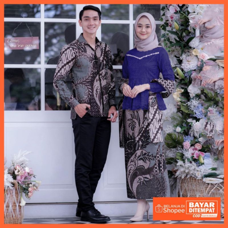 Maura Couple - Sania Ruffle Batik Couple ori Ndoro jowi DNT Garansi Termurah Shopee - Kebaya couple