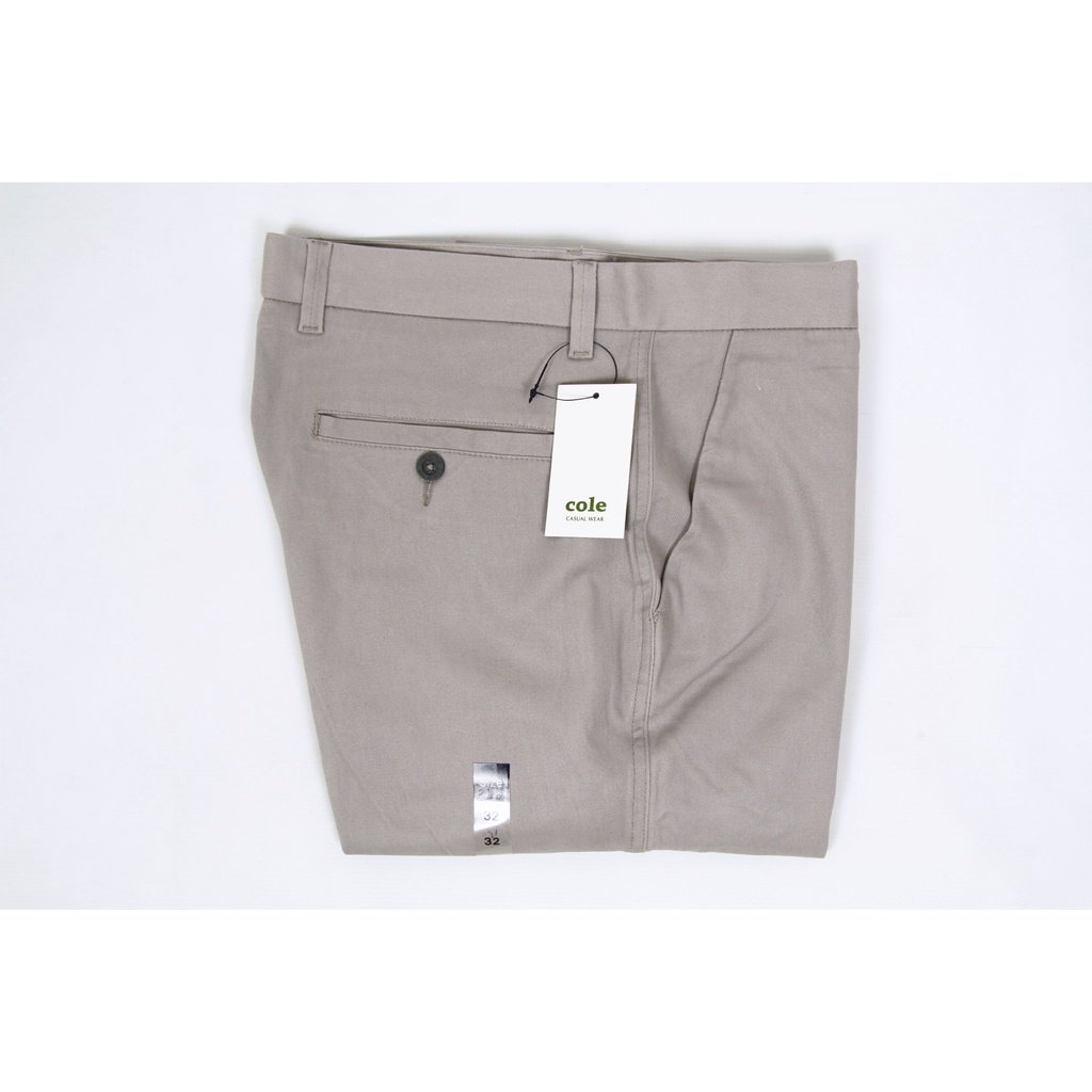 Celana Chino COLE Grey Slimfit Bahan Stretch 02 Original Premium Cotton | Celana Chino Pria | Bahan Melar