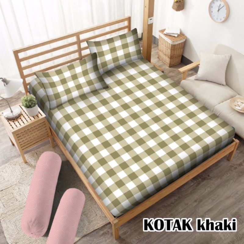 PROMO SEPREI AESTHETIC PREMIUM MOTIF  KOTAK (SPREI SAJA) HOMEMADE