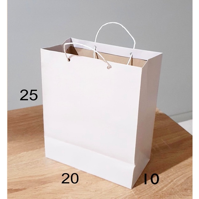 

NEW Paperbag Tas Kertas Serbaguna Polos Putih Menawan uk20x25x10 GoodieBag