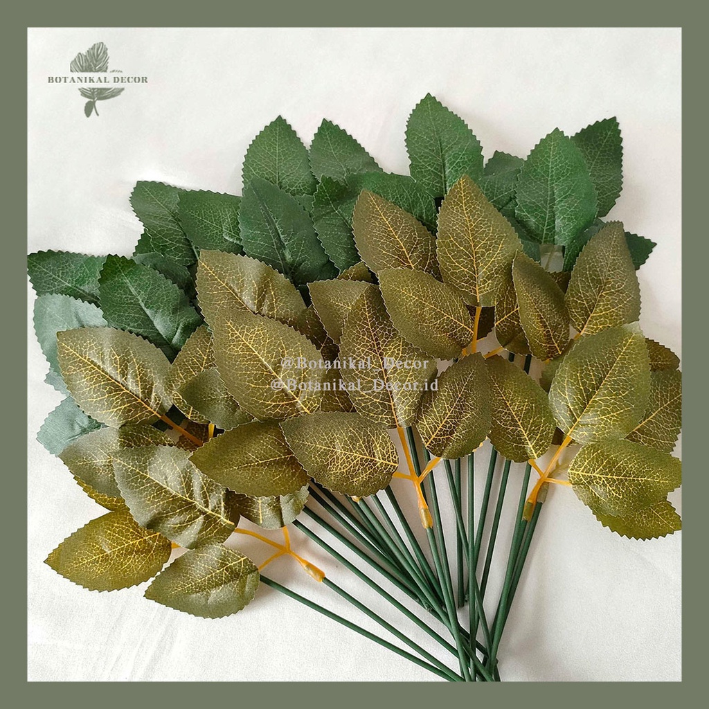 Artificial Pedate Leaf Daun Palsu Plastik Hijau Tanaman Plastik Hiasan Dekorasi Pajangan