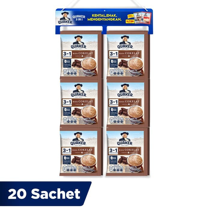 

Quaker 3in1 Cokelat Renceng 20 Sachets FS