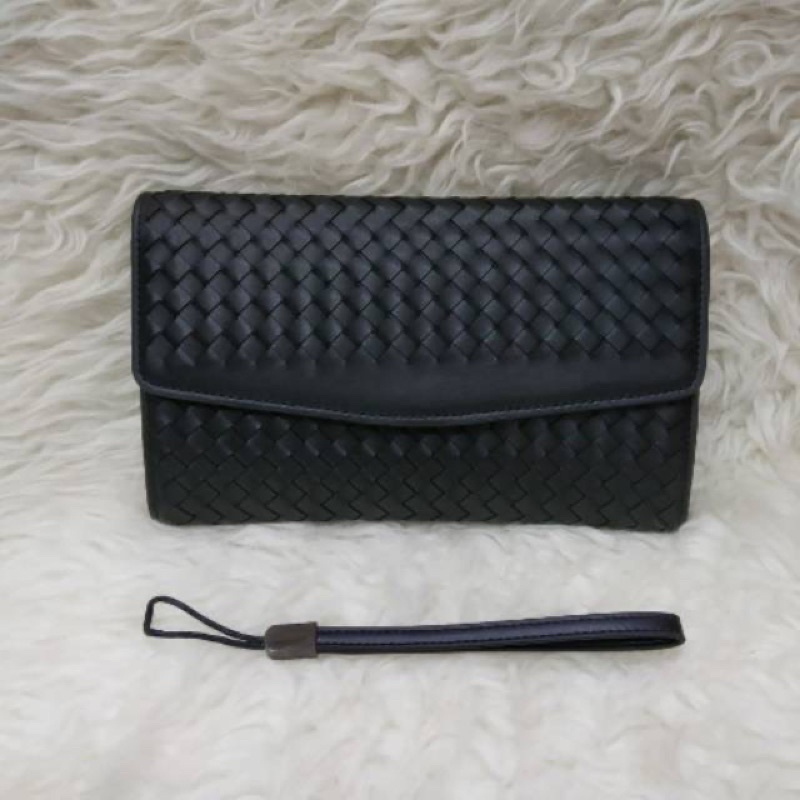 Dompet HandBag Kulit/Tas Tangan Kulit Pria Dan Wanita-Black(Bottega)