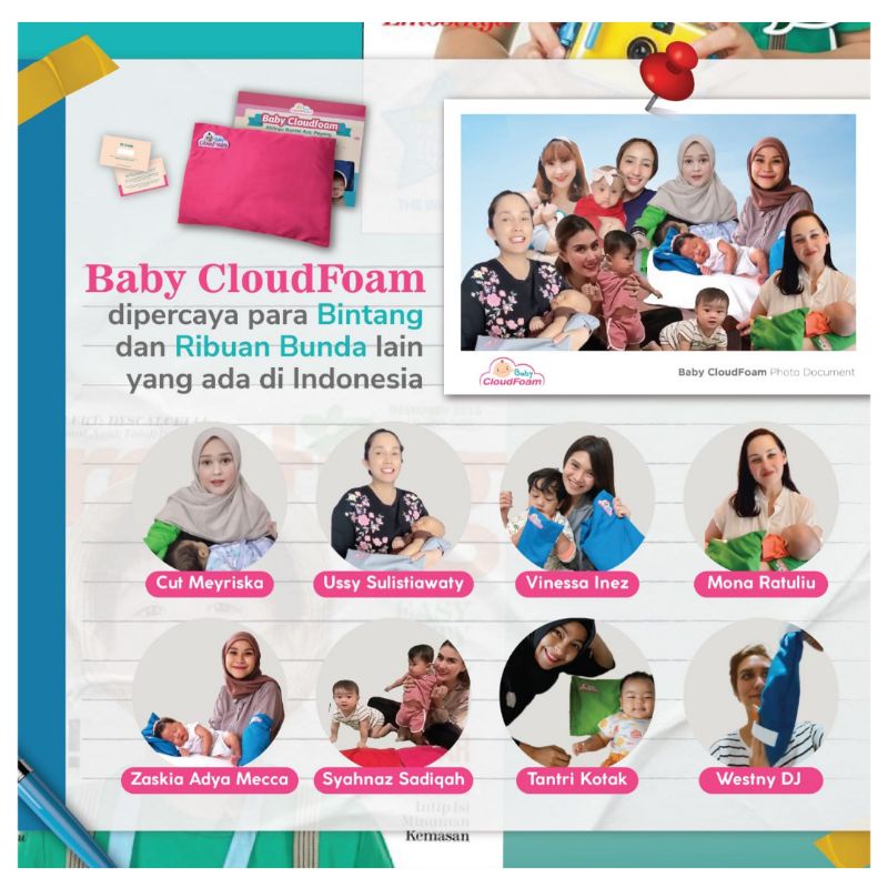 Sarung Bantal Baby Cloudfoam Cotton Bamboo Anti Bakteri