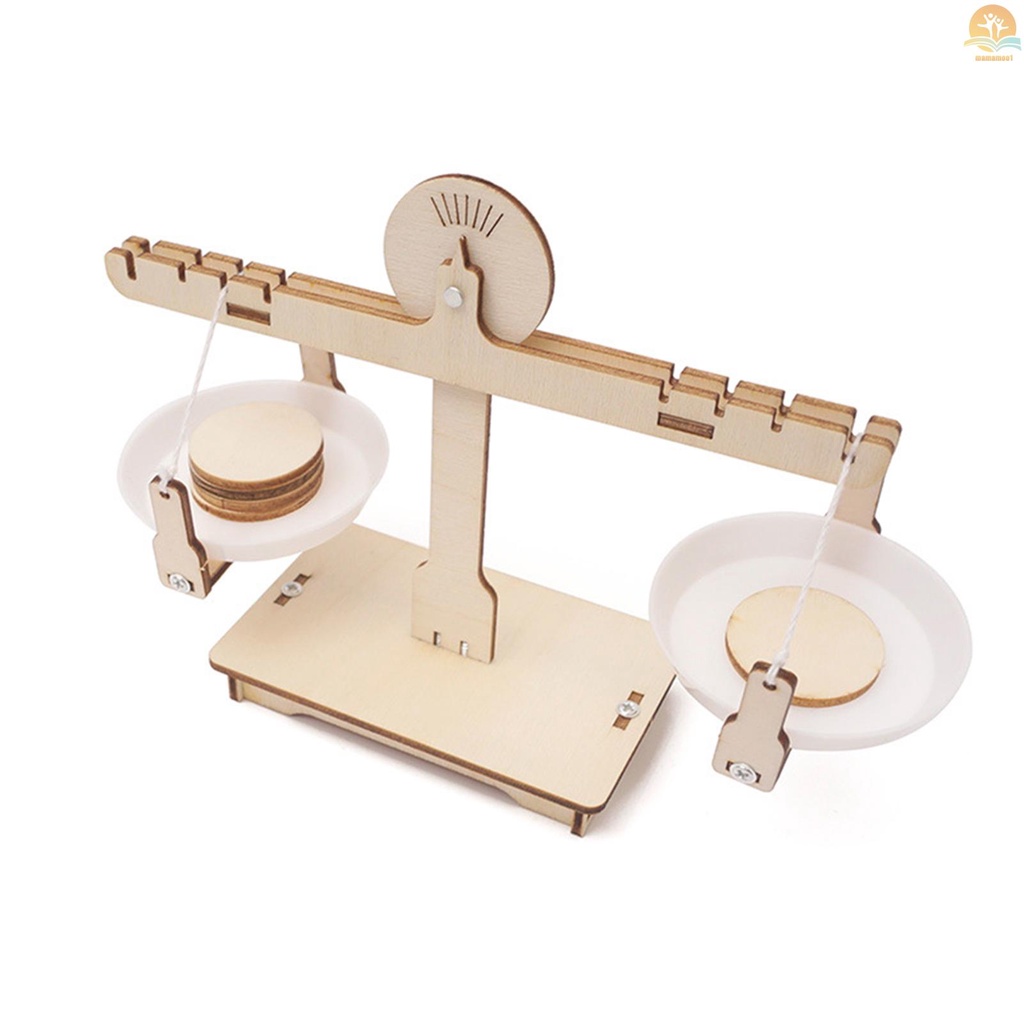 DIY Balance Scale Lever Wooden Weighing Scale Science Math Teaching Scale Early Educational Balancing Toy for Students Kids