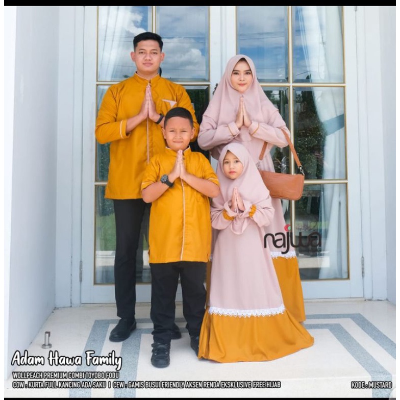 Family Set Adam Hawa Family Ori by Najwa free jilbab couple ayah ibu anak family set lengkap