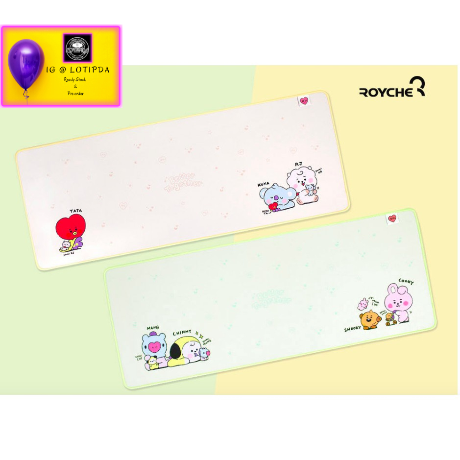 READY STOCK - BT21 ROYCHE LITTLE BUDDY LONG MOUSE PAD FOR KEYBOARD OFFICIAL