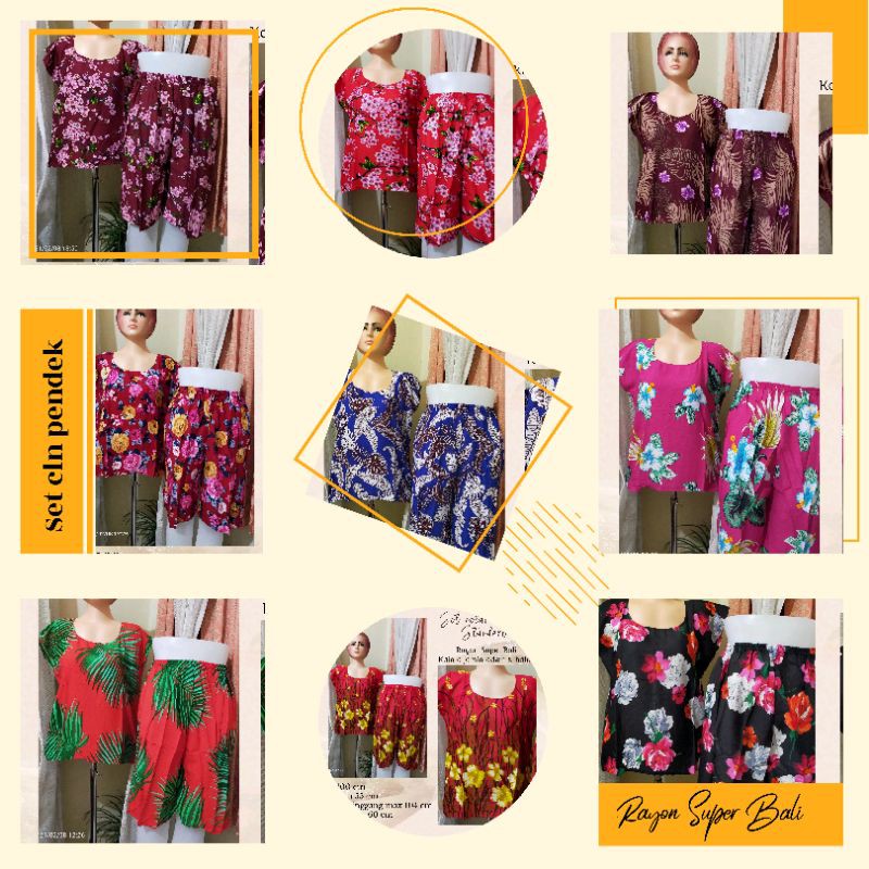 Set celana pendek Rayon Super