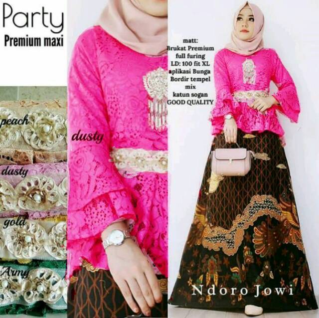 PARTY PREMIUM MAXI BATIK MIX BROKAT