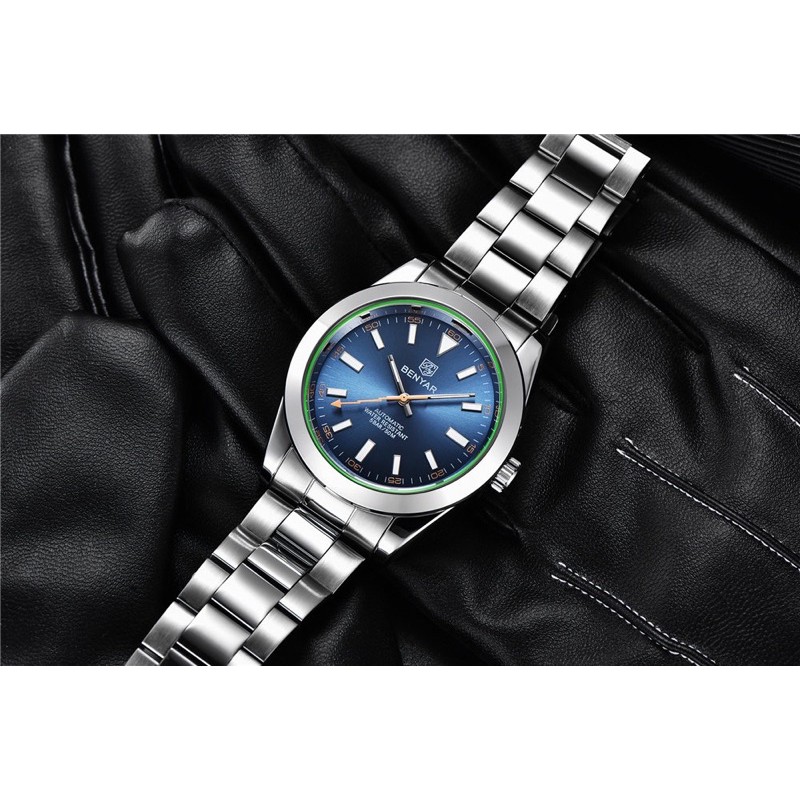 Jam Tangan Benyar Original Homage Milgauss Z-Blue Dial Bracelet Stainles Steel Automatic