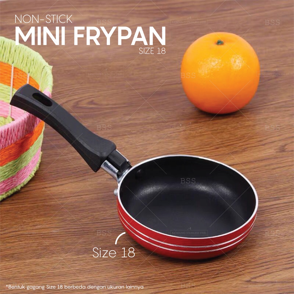 Frying Pan Fry Pan Lapis Teflon Non-Stick Anti Lengket 18cm 20cm Tebal Tanpa Tutup