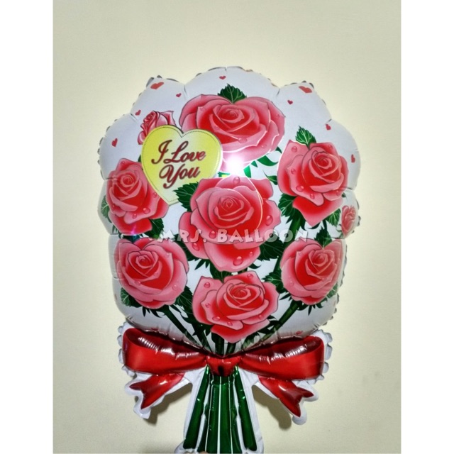 Balon foil buket bunga mawar / bouquet rose balloon