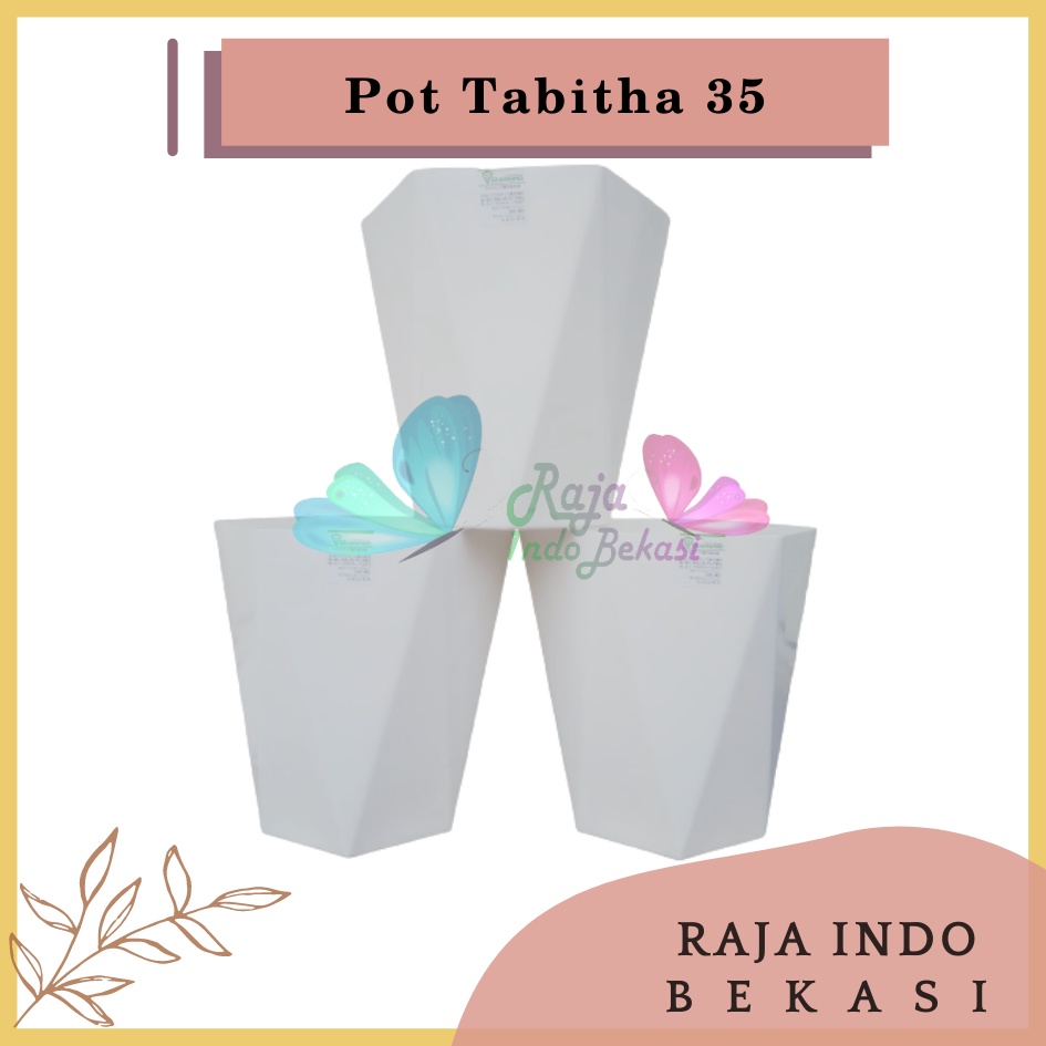 Pot Tabitha Diamond 35 Putih Pot Bunga Tanaman Tinggi Pot Diamond Tabitha Putih Pink 20 25 30 35 Grosir - Bukan Pot Tabitha Prisma 20 30 35